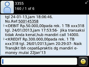 SMS Banking Mandiri