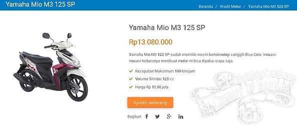 Kredit Motor Yamaha Mio M3 125 SP